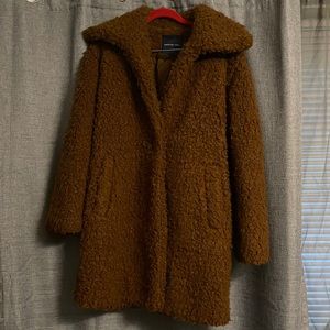 American Eagle brown teddy bear coat size M Worn once